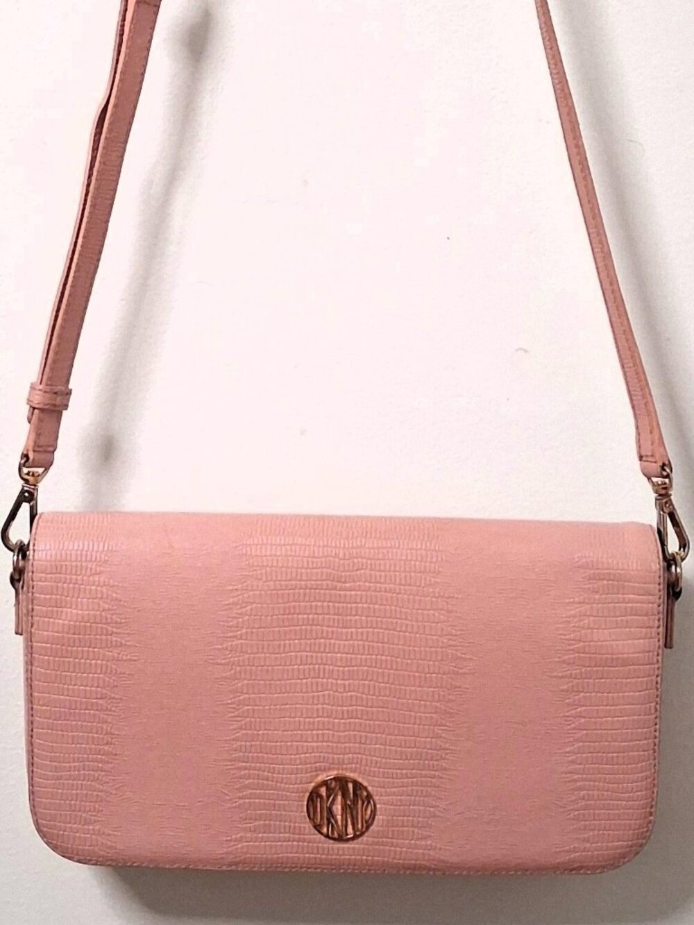 Donna Karan New York Lizard-Embossed Genuine Leather Crossbody Collector's Piece